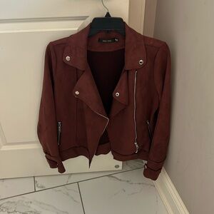 Size M blazer, merlot in color. Good quality